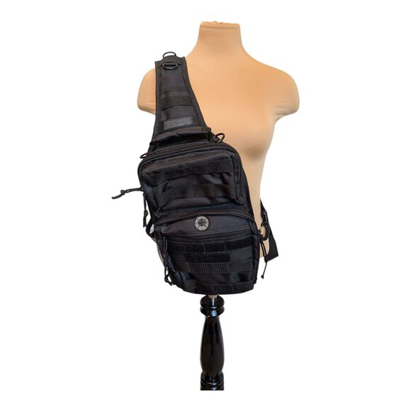 NexPak Tactical Sling Shoulder Hiking Backpack TL312 BK BLACK 12" 800cu.in. - Picture 1 of 11
